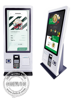 24 Inch Touch Screen Self Ordering Kiosk Desktop With NFC Credit Card Payment
