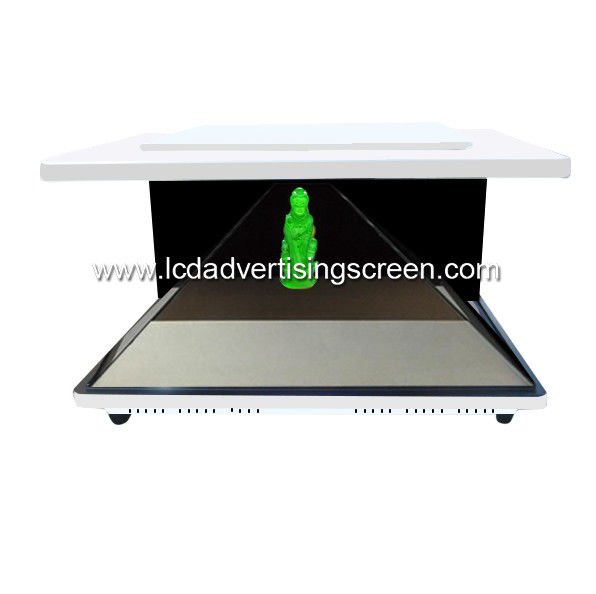 White Color Desktop LCD 3D Holographic Display 3 Side and Touch Screen