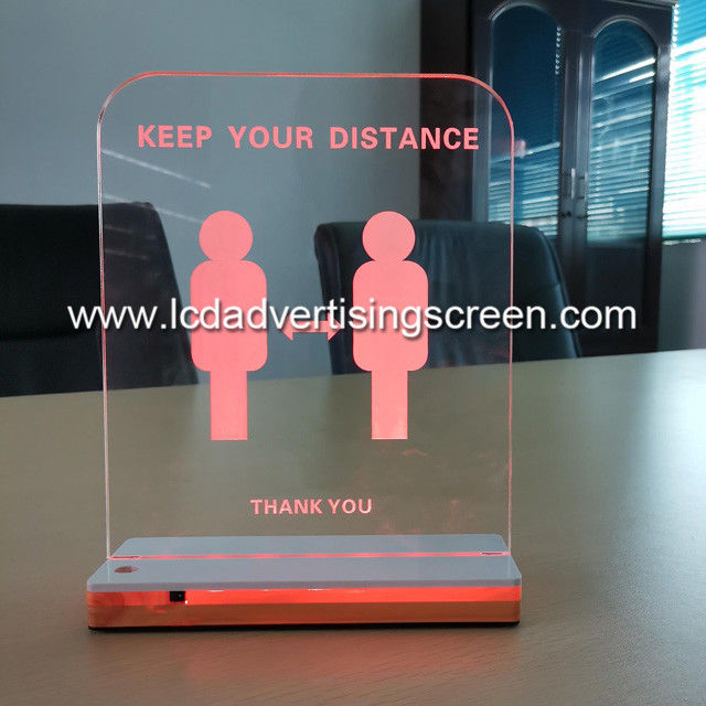 22*32cm Li Battery Acrylic Board Distance Keeping Sign